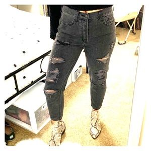 American Eagle black mom jeans